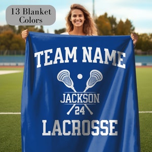 Personalized Lacrosse Blanket Custom Name Lacrosse Senior Gift for Lacrosse Team Gift Personalized Lacrosse Gift Girls Lacrosse Gift Boys