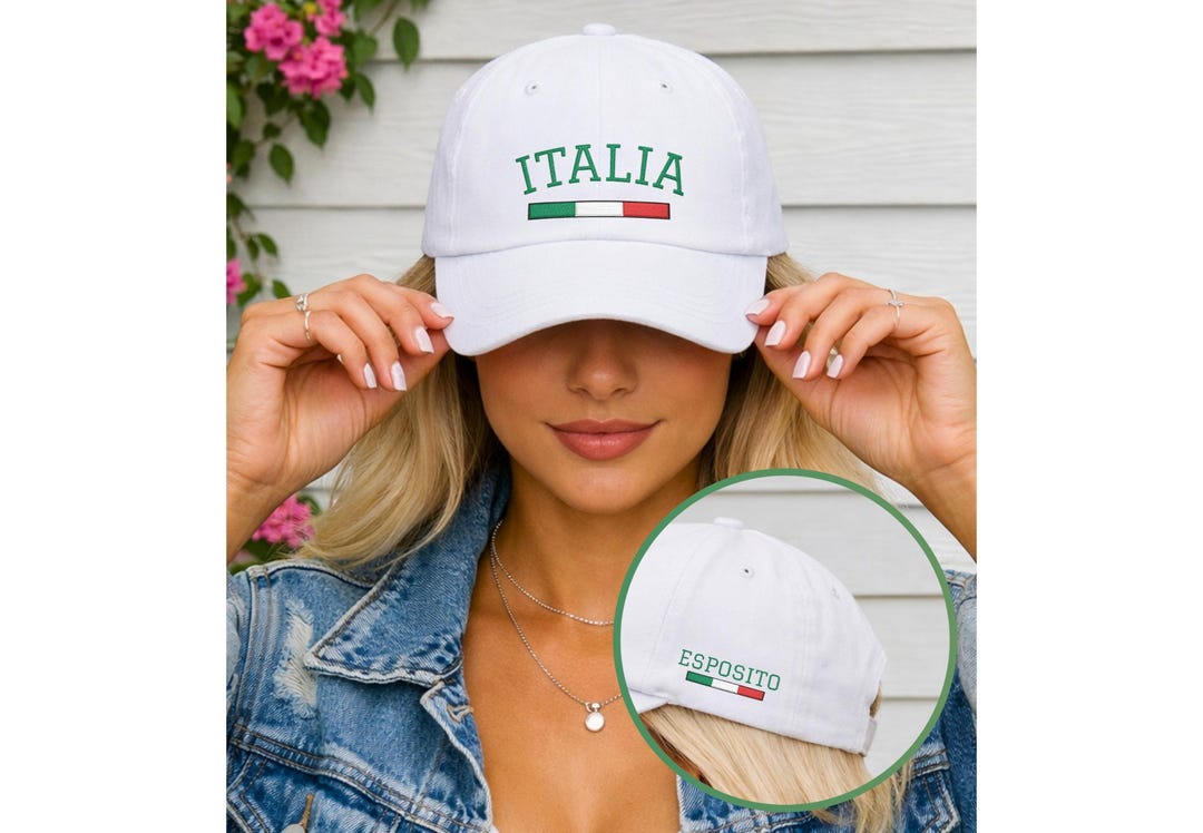 Vit Cap Italian Custom Italy Hat Embroidered Italia Cap Italy Themed Gift Italian ...