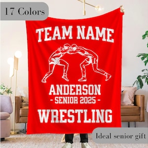 Personalized Wrestling Blanket Custom Senior Wrestling Gift Wrestling Banquet Gift Wrestling Senior Gift Personalized Wrestling Team Gifts