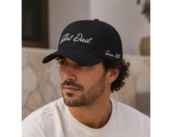 Gorra de papá para niña bordada, gorra clásica de papá personalizada con año personalizado