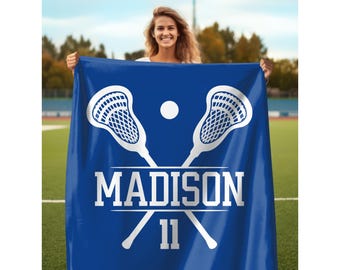 Personalized Lacrosse Blanket Custom Name Lacrosse Senior Gift for Lacrosse Player Gift Personalized Lacrosse Gift Girls Lacrosse Gift Boys