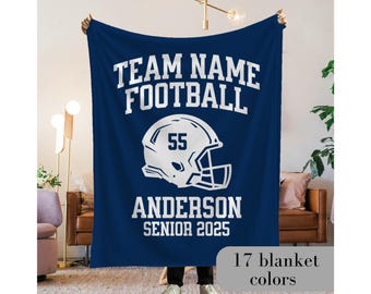 Custom Football Blanket Personalized Senior Football Gift for Football Team Gifts Football Senior Night Gift Senior Night Football Gift Idea
