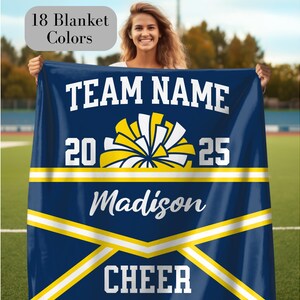 Personalized Cheerleading Blanket Custom Name Senior Cheer Gift Custom Cheer Coach Gift Competitive Cheer Team Gift For Cheerleader Blanket