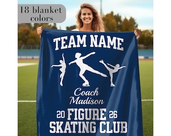 Custom Figure Skating Blanket Figure Skating Coach Gift For Figure Skater Coach Figure Skating Club Coach Gift Figure Skating Team Gift Idea
