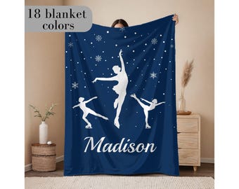 Custom Figure Skating Blanket Figure Skating Gifts Figure Skating Coach Gift For Figure Skater Gift Ice Skating Gift Figure Skating Plush