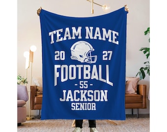 Personalized Football Blanket Custom Football Senior Night Gift Senior Football Gift For Senior Night Football Gift Football Team Gift Ideas