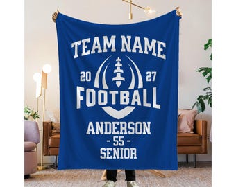 Custom Football Blanket Personalized Name Football Senior Gift for Football Team Gift Custom Football Senior Night Gift Senior Banquet Gift