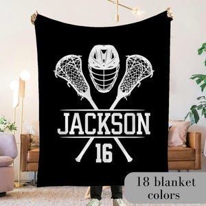 Personalized Lacrosse Blanket Custom Boys Lacrosse Gifts Lacrosse Senior Gift Lacrosse Team Gift Custom Lacrosse Gift Lacrosse Player Gifts