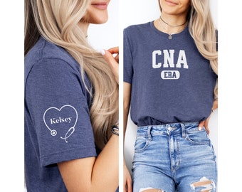 Custom CNA Shirt Personalized Name Certified Nursing Assistant TShirt Custom CNA Gift For New CNA Appreciation Week Gift Matching Cna Shirt