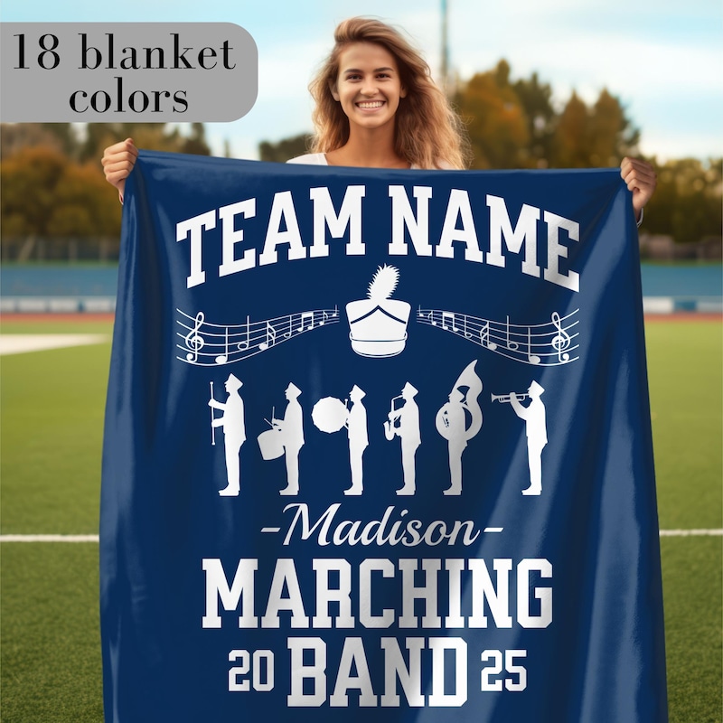 🎁 Custom Marching Band Blanket, Personalized Marching Band Gifts For Marching Band Senior Gift, Senior Marching Band Gifts, Drum Major Gift Idea