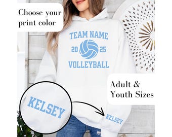 Personalized Volleyball Hoodie Custom Volleyball Team Sweatshirt Volleyball Senior Gift For Volleyball Hoodies for Girls Volleyball Player