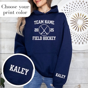 Personalized Field Hockey Hoodie Custom Field Hockey Sweatshirt Field Hockey Gift For Field Hockey Player Gifts Girls Field Hockey Team Gift