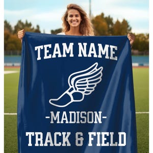 Personalized Track Blanket Custom Name Track Senior Gift for Track Team Gift Customized Track Gift Girl Track Gift Boys Track and Field Gift