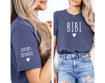 BiBi Shirt Personalized BiBi to Be Gift for New Grandmother T-Shirt Custom BiBi Pregnancy Announcement Grandma TShirt Cute New BiBi Gift Tee