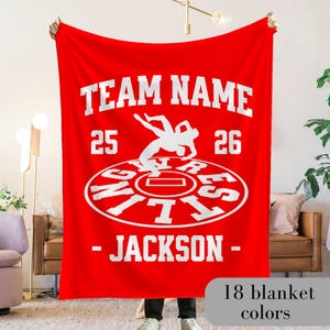 Custom Wrestling Blanket Personalized Wrestling Senior Gift Wrestling Gifts Senior Night Wrestling Gifts Wrestling Team Gift Wrestling Coach