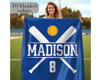 Custom Softball Blanket Personalized Senior Softball Gift for Softball Team Gift Girls Softball Gifts For Senior Night Softball Senior Gifts
