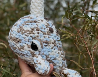 The Narwhal | Crochet Sea Animal | Sea Animals | Crocheted Sea Animals | Crochet Narwhal | VidaCrofty