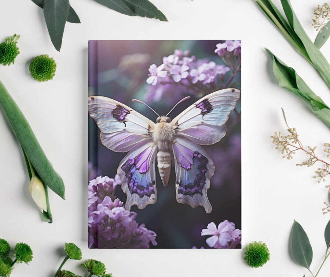 Moth Journal Hard Backed Journal,mystical Moth Design Journal,handsome Moth Wings ...