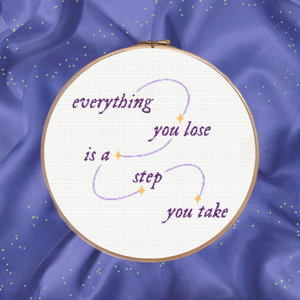 Taylor Swift - Everything you lose is a step you take cross stitch pattern x Instant download PDF x Midnights, You're On Your Own Kid, YOYOK