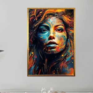 African Woman Wall Art ,African Woman Canvas Print,African American Home Decor ,African Wall Decor ,Black Woman Makeup Home Decor