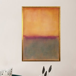 Mark Rothko Impressão em tela, impressão Rothko, reprodução Rothko, tela Rothko, arte abstrata em tela laranja e verde, Expressionismo Mark