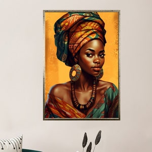 African Woman Wall Art ,African Woman Canvas Print,African American Home Decor ,African Wall Decor ,Black Woman Makeup Home Decor