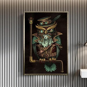 Owl Canvas Wall Art, Canvas Wall Art, Animal Canvas Print, Abstract Art print, living room wall decor, canvas print, canvas art