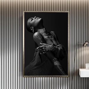 Afrikanische Frau Leinwand Wandkunst, Schwarze Frau Leinwand Kunst, Frauen Porträt, Druck Leinwand Wand-Dekor, Poster Wand-Dekor