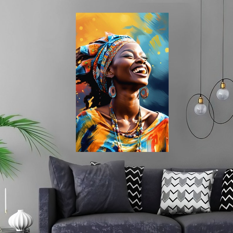 African Woman Wall Art ,african Woman Canvas Print,african American