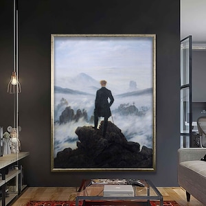 Wanderer Above the Sea of Fog Wall Art - Classic Romanticism Canvas for Living Room, Office, or Study Décor