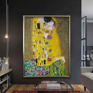 The Kiss by Gustav Klimt - Iconic Romantic Art Print, Luxurious Wall Decor for Modern and Classic Interiors