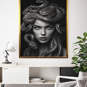 Medusa Wall Art Canvas Poster - Wall Decor - Ancient Greek Mythology,Medusa Wall Art Canvas, Ancient Greek Mythology, ready to hang canvas