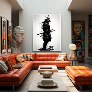 Samurai Leinwanddruck, Samurai Leinwanddruck, Samurai mit Schwertern, Leinwanddruck, japanische Kunst Leinwanddruck