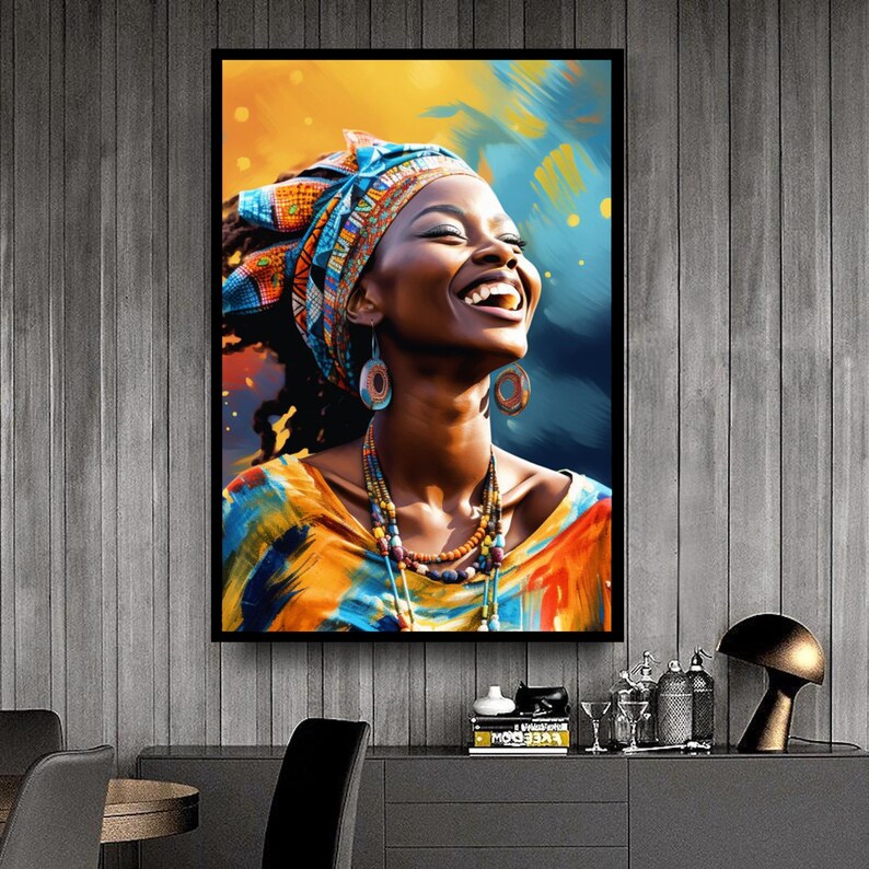 African Woman Wall Art ,african Woman Canvas Print,african American