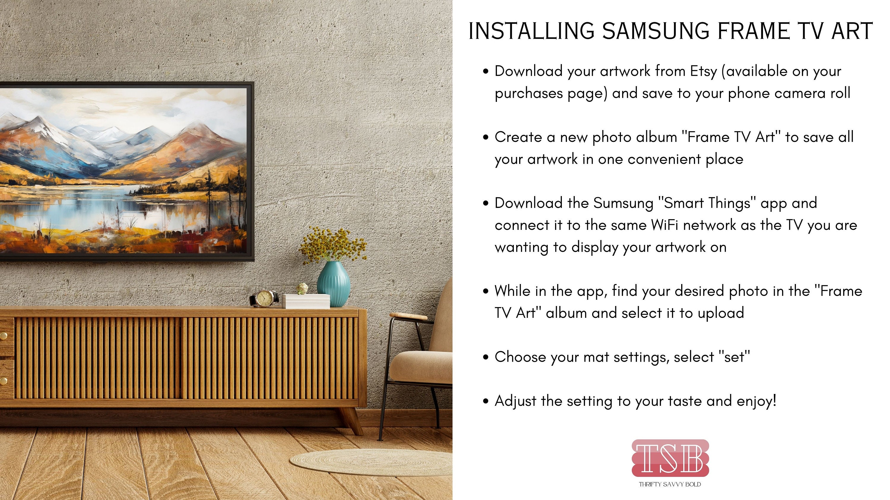 Samsung Frame TV Art Fall Mountains Frame TV Art Fall Frame TV Art