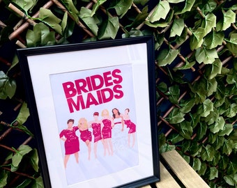 Bridesmaids Movie Poster | Digitally Drawn Artwork | Digital Download | Vintage Retro Print | A4
