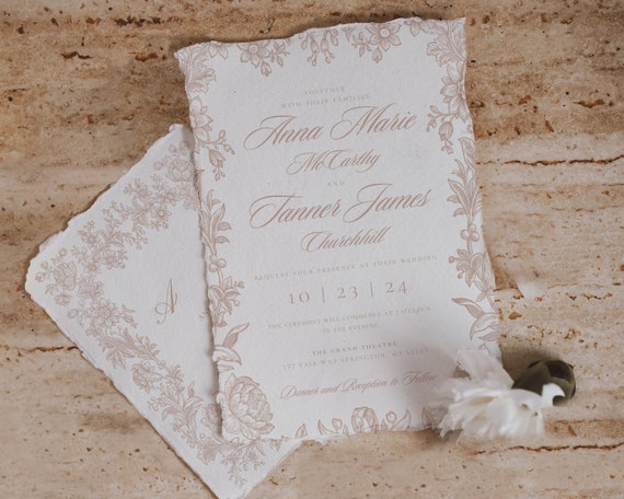 Dusty Pink Canva Wedding Invitation Template Set, Dusty Rose Wedding Invite Template