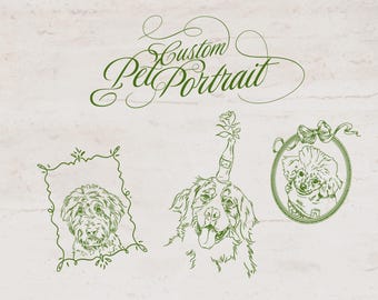 Boceto de retrato de mascota personalizado, retrato de mascota dibujado a mano, descarga digital, dibujo personal de mascota, dibujo de mascota personalizado