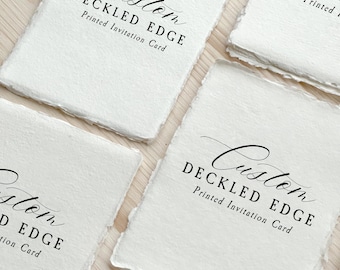 Büttenrand Papier Einladungskarte für Hochzeiten und Events,Hochzeitseinladungen aus handgeschöpftem Papier A7,Hochzeitseinladungen aus Baumwolle 150 g/m² Papier