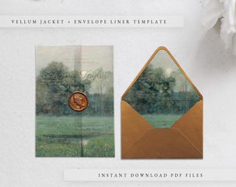 Green Landscape Vellum Jacket and Envelope Liner Set (Digital Download)