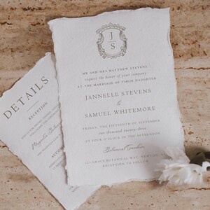 May include: Wedding invitation with a white background and gray text. The invitation announces the marriage of Jannelle Stevens and Samuel Whitemore on Friday, September 15th, 2023 at 4:00 PM at Botanical Gardens, 121 Grace Botanical Way, Newton, GA. Reception to follow.