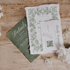 Botanical Green Garden Wedding Invitation Suite Editable, Green Edit Wedding Templates, A7 Wedding Invitations, Woodland Wedding Invitations