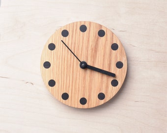 Minimalist Wood Clock, Ash or Walnut (DOT)