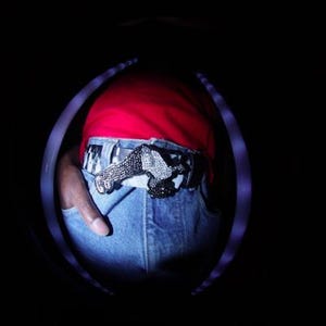 Carti Opium Gürtel, Playboi Carti Strass Schnalle, Whole Lotta Roter Bund, Opium Ästhetik Accessoire