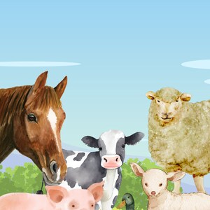 A4 | Farm Animals Nursery Decor, Nursery Wall Art, Home Office Wall Art, Animal Prints for wall art (all sized available)