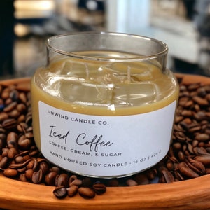 Candela in cera di soia al caffè ghiacciato