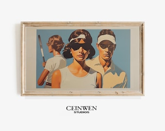 Retro Tennis Poster | Preppy Apartment Decor (Digital Download)