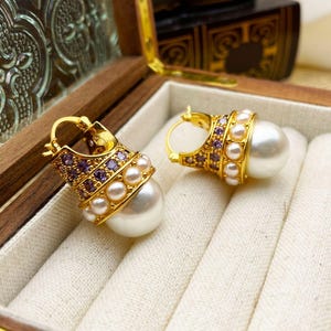 Boucles d&#39;Oreilles Art Déco Dormeuses Lever-back Doré Pearl Vert Mini perle Vert Tribal Vintage Style 1920s Mariage Drop Earrings 18K plated