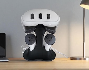 VR Stand for Meta Quest 3 / 3s & Quest 2 – Headset and Controller Holder Display Dock
