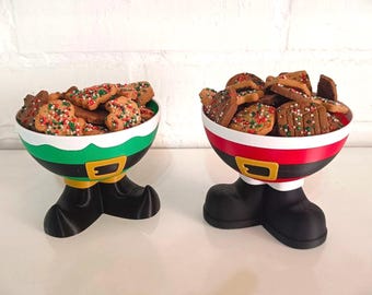 Christmas Santa & Elf Feet Bowls – Perfect for Biscuits and Treats